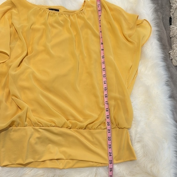 JM Collection yellow banded-hem top - Picture 7 of 11